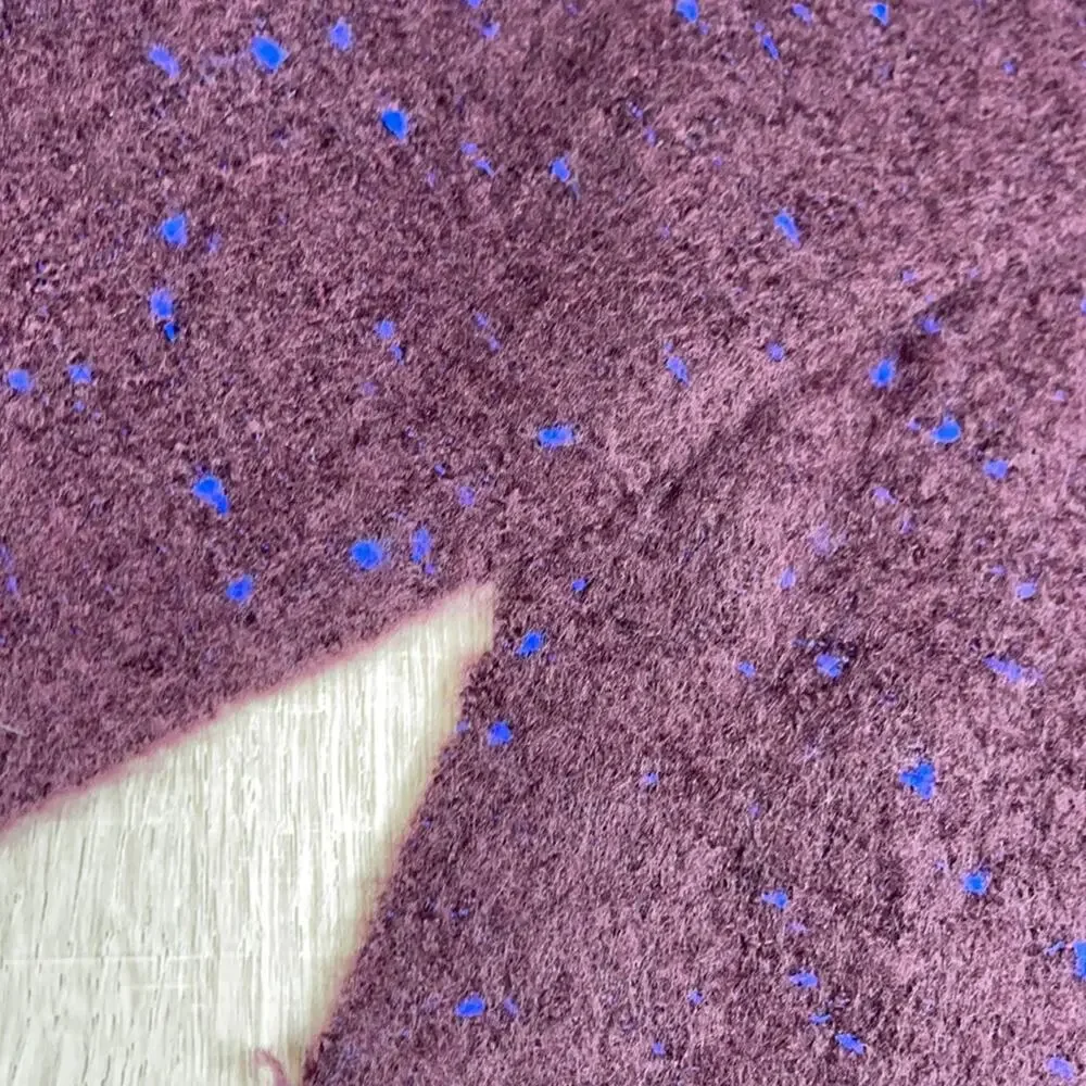 NWT NORDSTROM BP Burgundy Stem Blue Speckle Fringe Trim Cozy Scarf